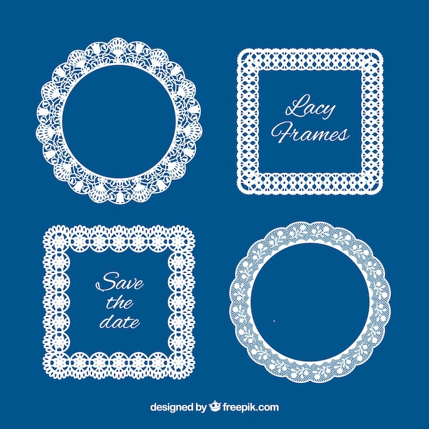 Free vector several lace vintage frames