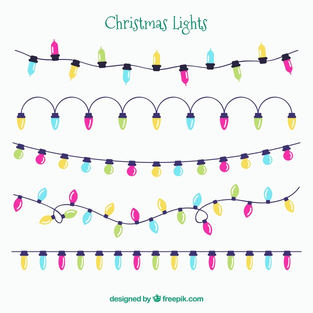 Several lights string in flat design