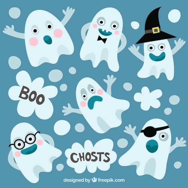 Free vector several nice ghosts