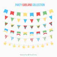 Free vector several party garlands in flat design