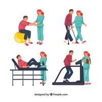 several physiotherapy exercises