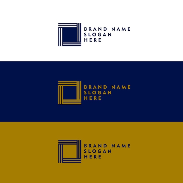 Several versions of square logo