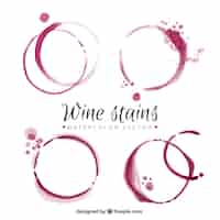 Free vector several watercolor wine stains