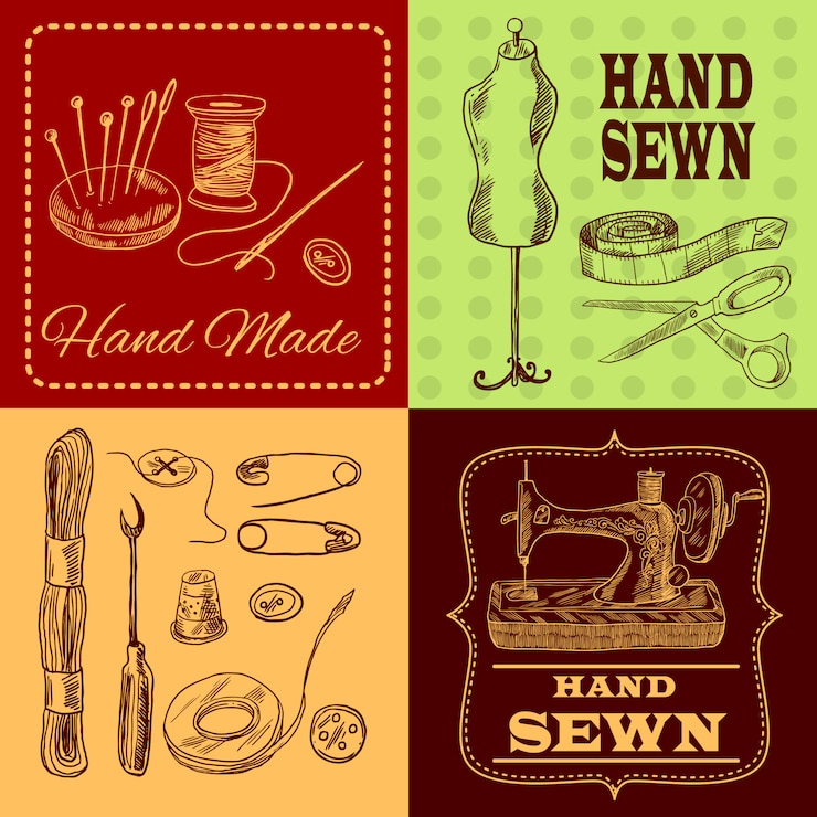 Free Vector sewing design concept