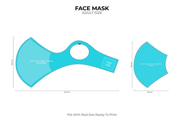 Sewing face mask for adults