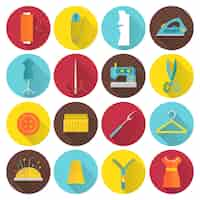 Free vector sewing icons collection