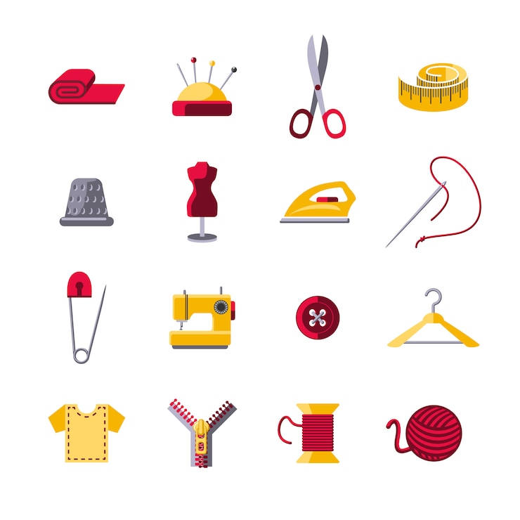 Free Vector sewing icons set