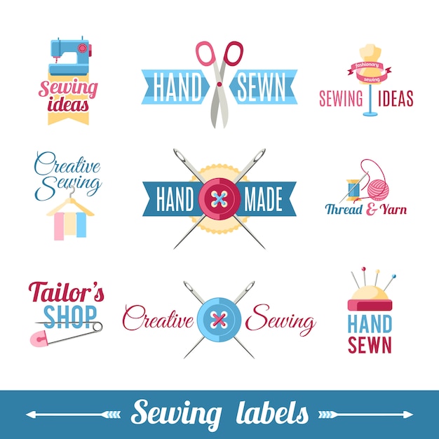 Sewing labels pictograms  collection