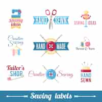 Free vector sewing labels pictograms  collection