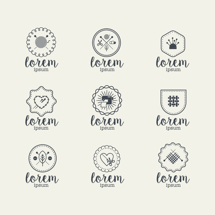 Free Vector sewing logo collection