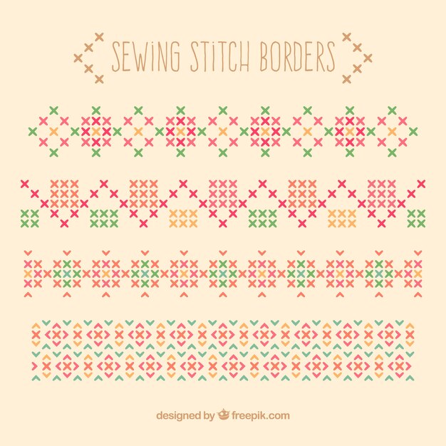 Sewing stitch borders