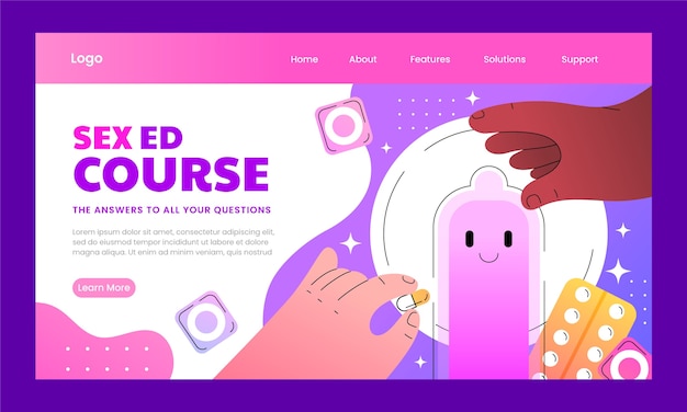 Sex education landing page