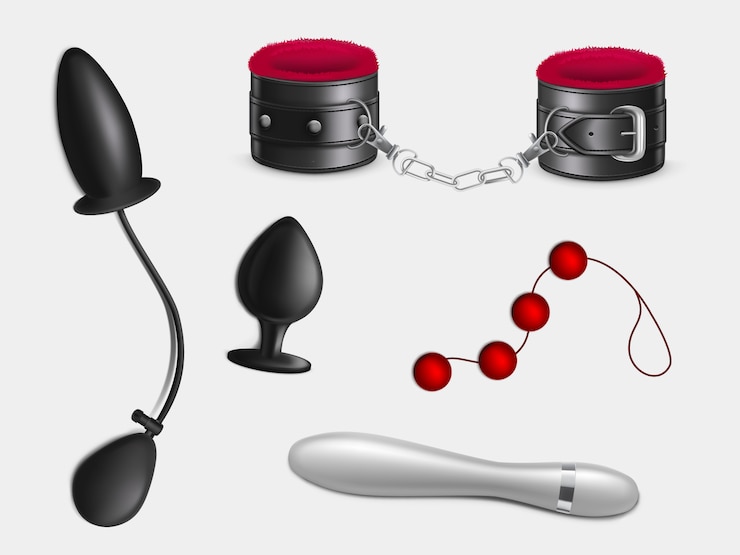 Free Vector sex toys and bondage sexual game accessories realistic