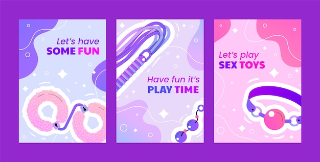 Free vector sex toys cards collection