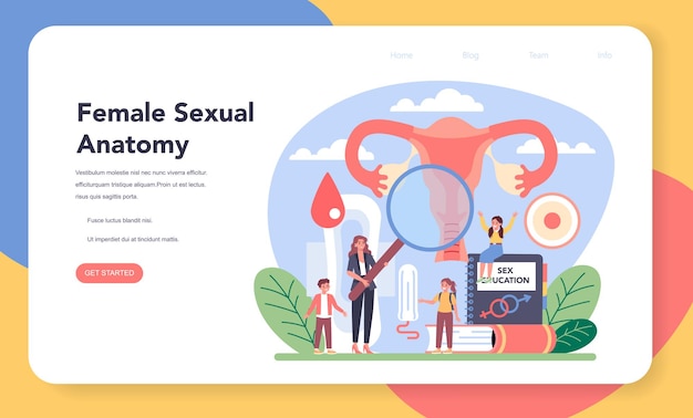 Sexual education web banner or landing page