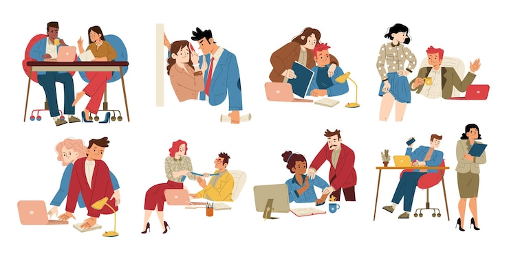 Free Vector sexual harassment at work concept of soliciting