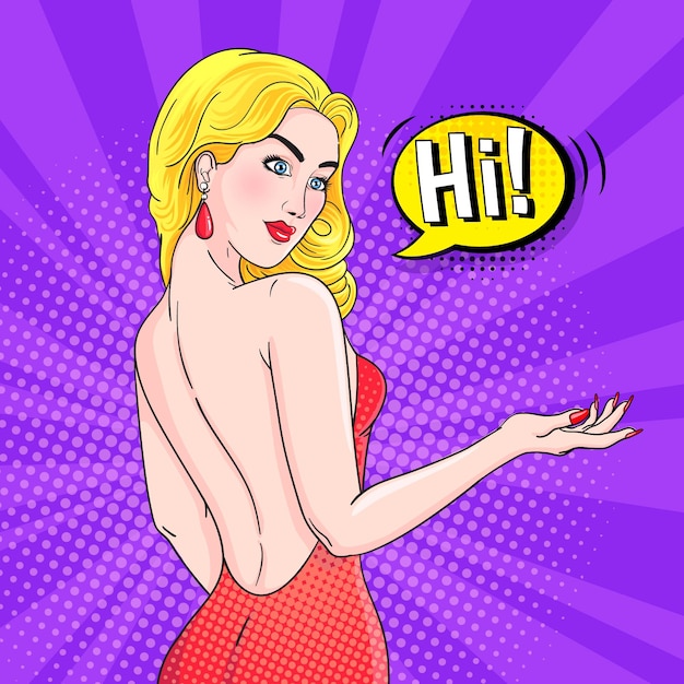 Free vector sexy woman pop art