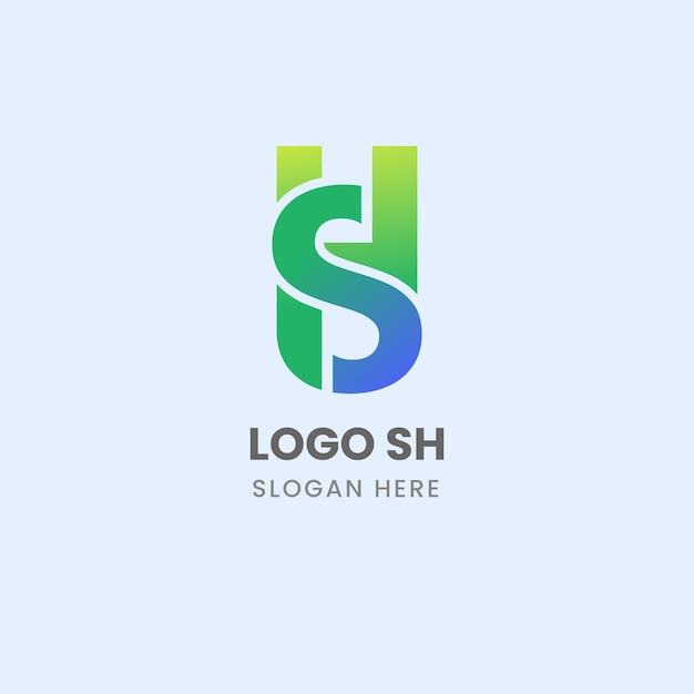 Vettore gratuito design del logo aziendale sh