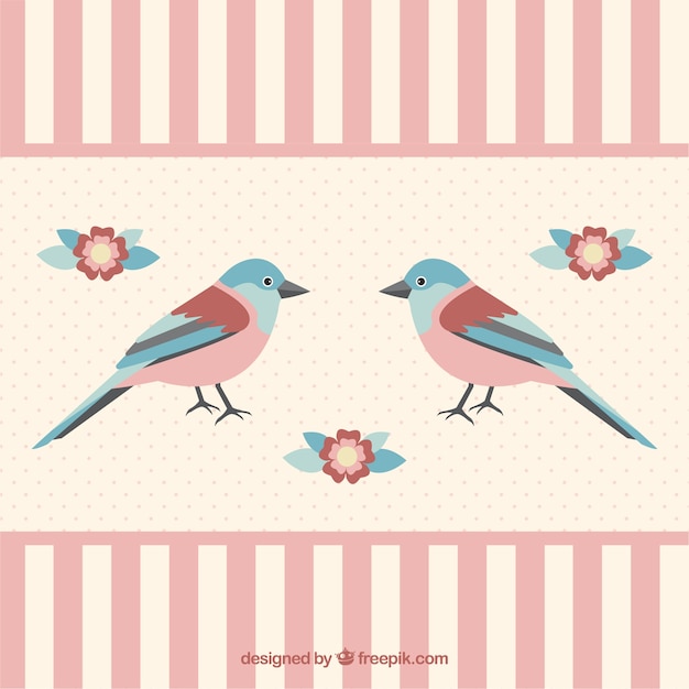 Shabby chic bird background