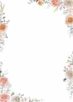 Free vector shades of peach soft orange and white roses flower frame background