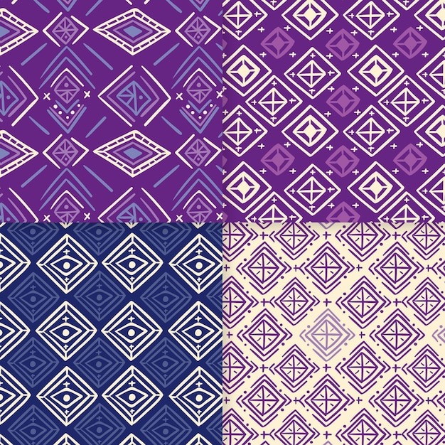 Shades of purple songket seamless pattern template