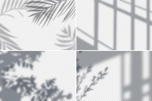 Shadow effects frames realistic transparent set isolated illustration