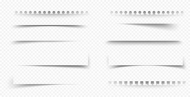 Free vector shadow frames of paper sheet notebook pages