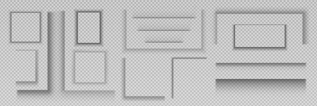 Free vector shadow frames for web banner paper sheet