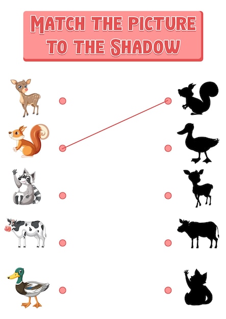 Shadow matching game template