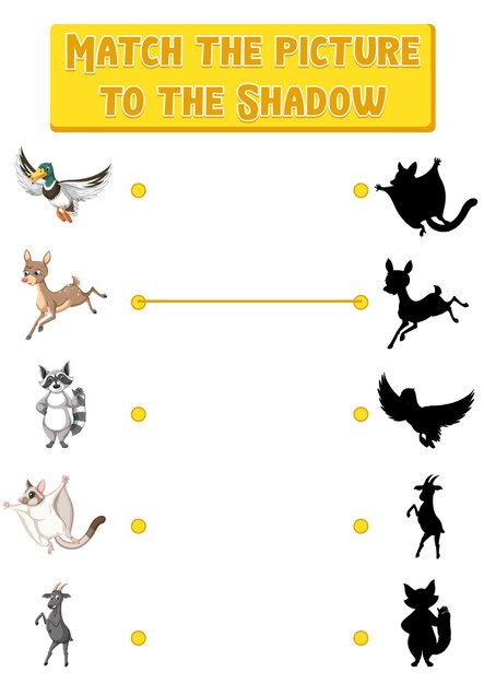 Shadow matching game template