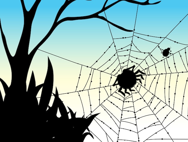 Shadow of spider web nature background