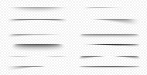 Free vector shadow strips realistic lines overlay effect set