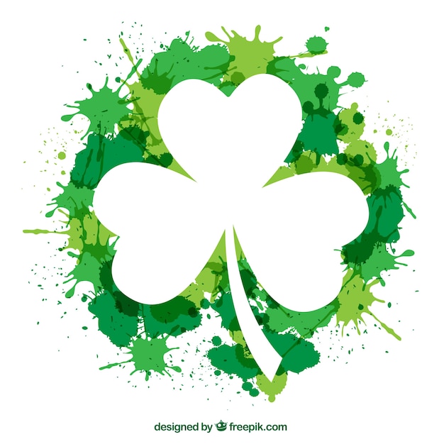 Free vector shamrock with splashes