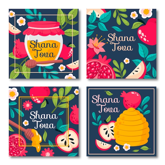 Free vector shana tova card collection