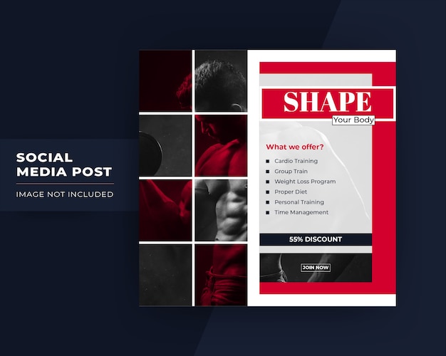Shape your body social media post template