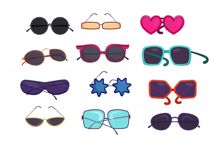 Free Vector shaped colorful glasses set