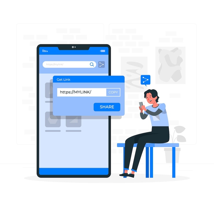 Free Vector share link concept illustration