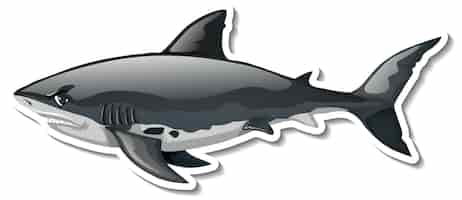 Free vector shark animal cartoon sticker