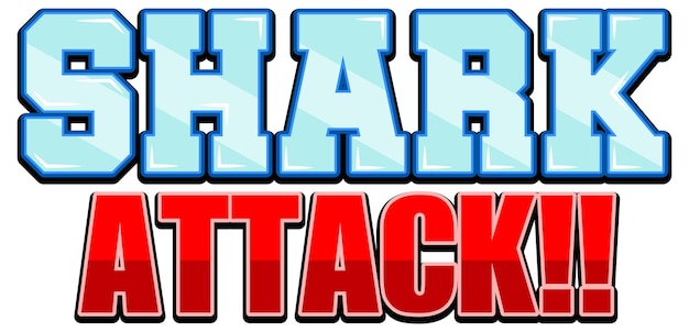 Free vector shark attack text design on white background