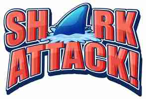 Free vector shark attack typography design