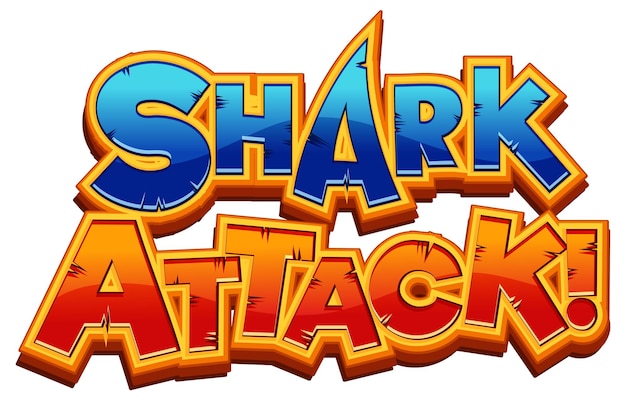 Shark attack typography design