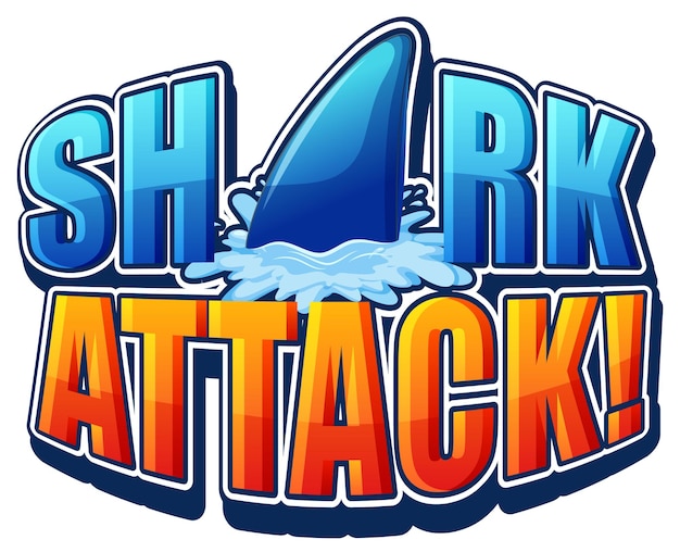 Free vector shark attack typography design