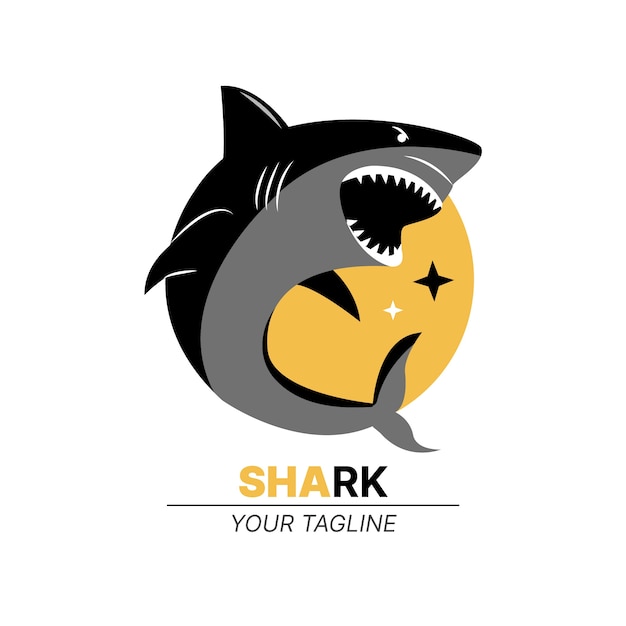 Шаблон логотипа брендинга акулы
