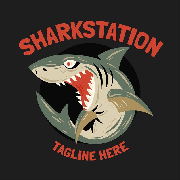 Shark branding logo template