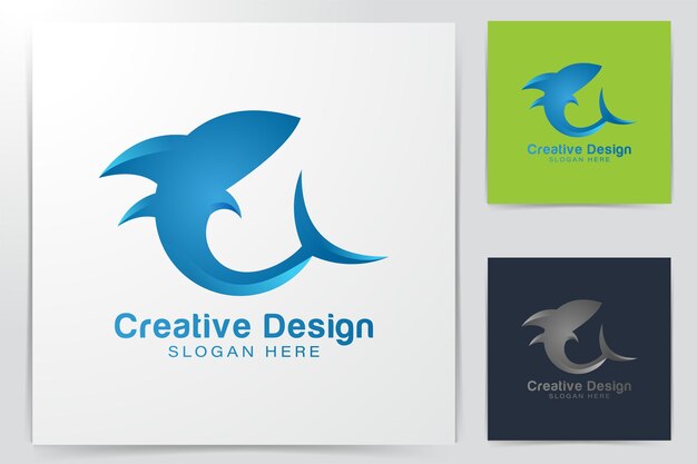 Shark logo Ideas. Inspiration logo design. Template Vector Illustration. Isolated On White Background