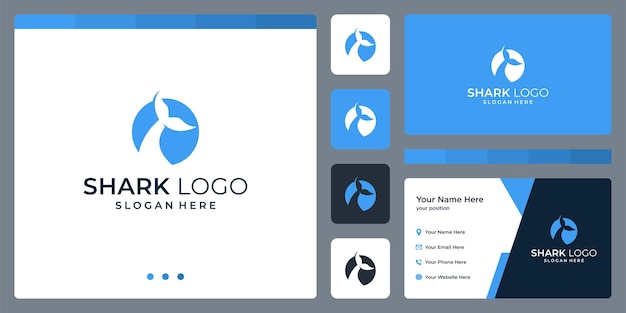 Вдохновленный дизайном логотипа shark tail с кругом.