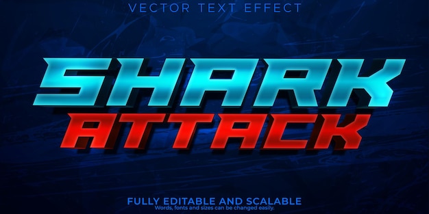 Shark text effect editable sea and ocean text style