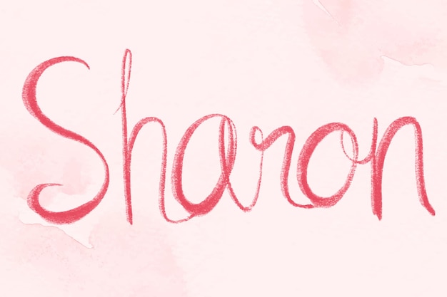 Sharon name pink vector script font