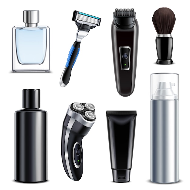 Shaving Equipment Realistic Set