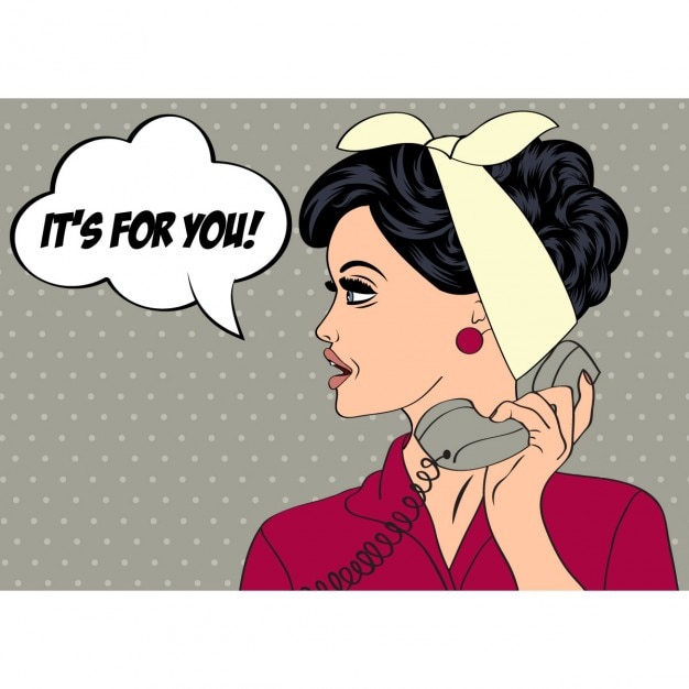 Free Vector she receives a call